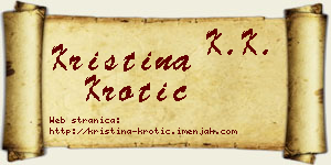 Kristina Krotić vizit kartica